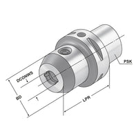 End mill holder Weldon with cooling channels PSK 63 - 16 - 100