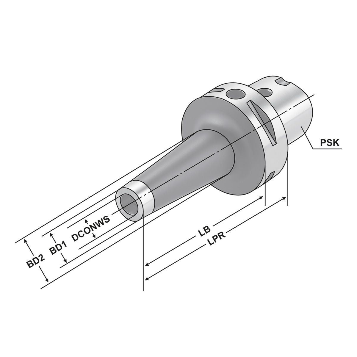 Milling arbors for screw-in cutters PSK 63 - M12 - 105 - LB75