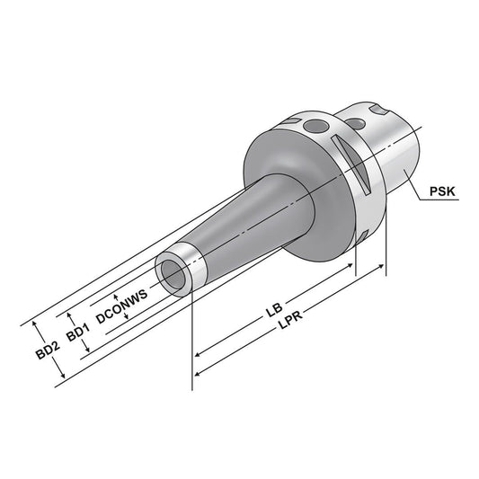 Milling arbors for screw-in cutters PSK 63 - M12 - 105 - LB75