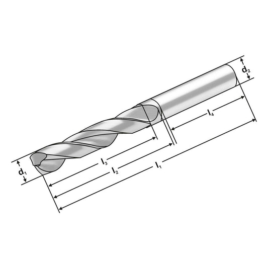 Solid carbide drill 3XD | 3.10  mm 140°  |  3.10 mm x 6 mm