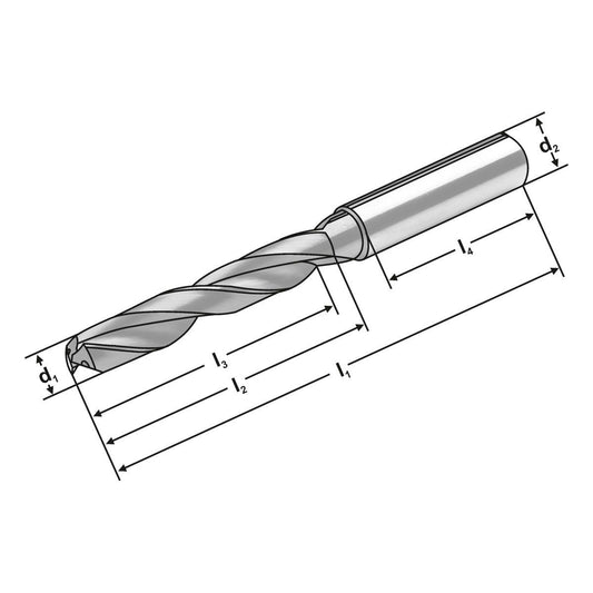 Solid carbide drill 3XD | 4.00  mm 140°  |  4.00 mm x 6 mm