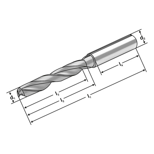 Solid carbide drill 3XD | 4.60  mm 140°  |  4.60 mm x 6 mm