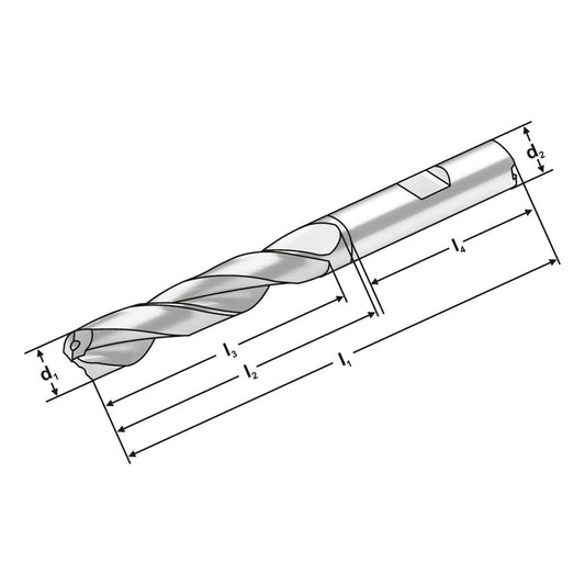 Solid carbide drill 3XD | 3.25  mm 140°  |  3.25 mm x 6 mm