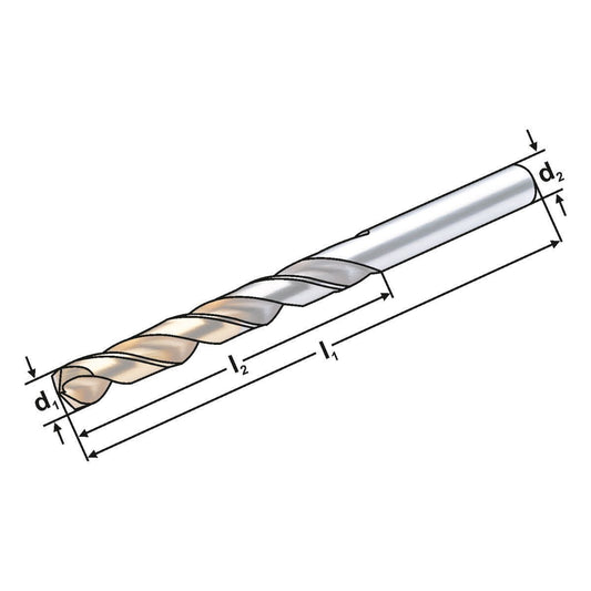 HSSE twist drill 135° 6,0 mm DIN 338 | TIN coating