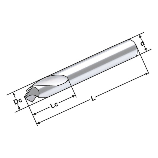 Solid carbide NC spot drill 12mm 90°