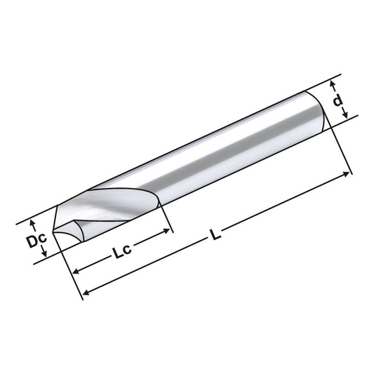 Solid carbide NC spot drill 6mm 120°