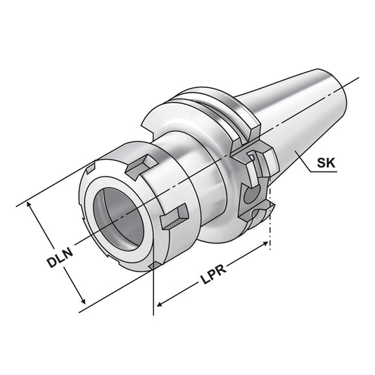 ER-Collet chuck  SK 40 - 1/10 - 100 | ER 16