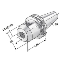 End mill holder Weldon SK 40 - 16 - 63