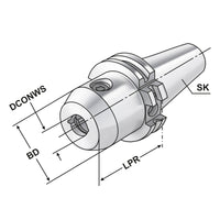 End mill holder Weldon with cooling channels SK 40 - 18 - 63