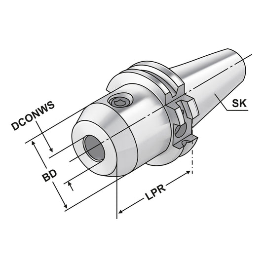 End mill holder Weldon SK 40 - 20 - 63