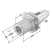 Morse taper adaptor SK 40 - 3 - 70