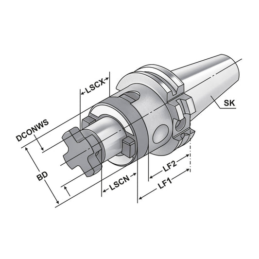 Combi shell mill holder  SK 40 - 27 - 55