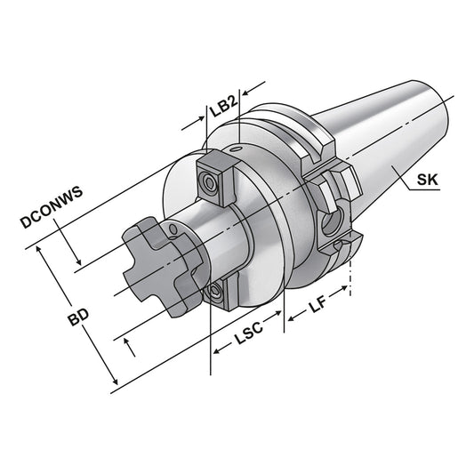 Shell mill holder SK 40 - 22 - 100