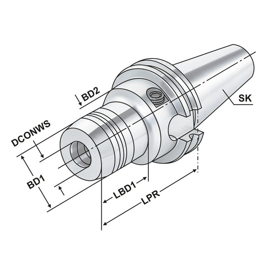 Hydraulic expansion chuck SK 40 - 20 - 82