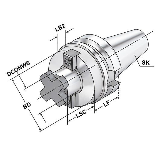 Shell mill holder BT 40 - 22 - 40