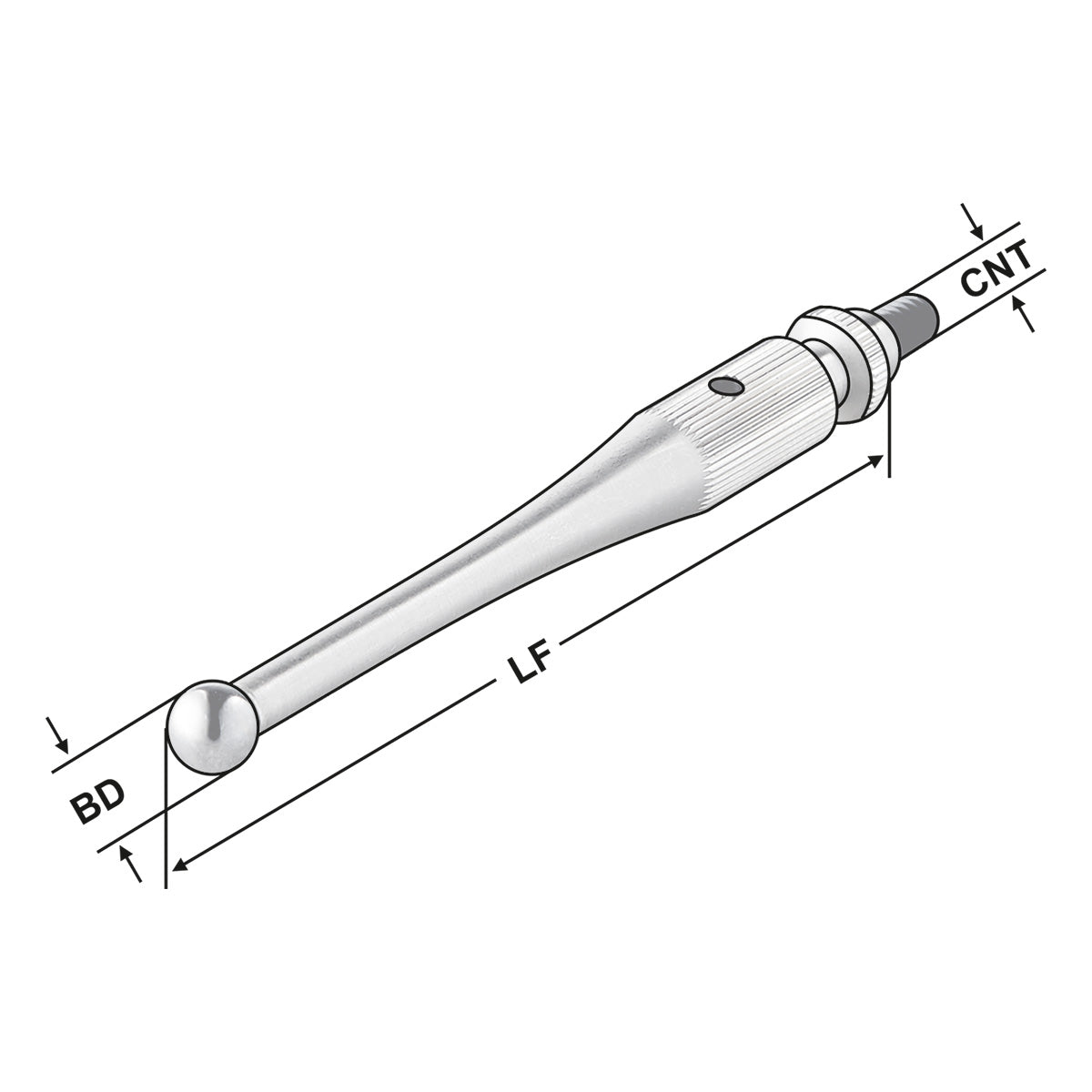 Probe tip ceramic long Ø 6mm for Edge finder mechanical 3D - "702.8.12"