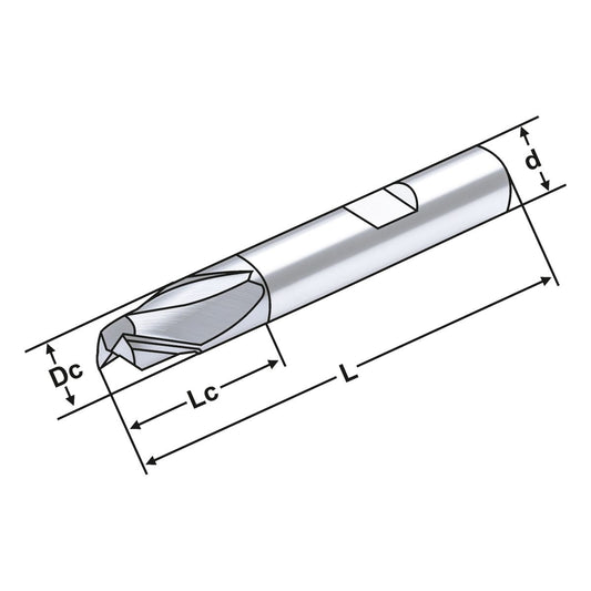 Solid carbide  2 flutes short 2mm 2,0 - 6 AlTiCrN coating