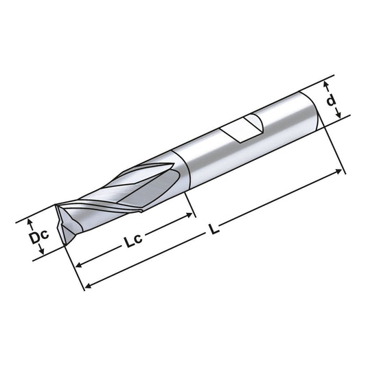 Solid carbide  2 flutes long 12mm 12,0 - 12 AlTiCrN coating