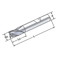 Solid carbide  3 flutes short 8mm 8,0 - 8 AlTiCrN coating