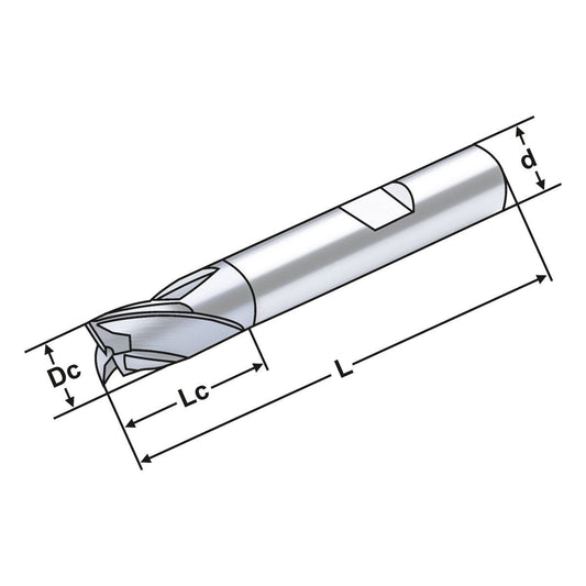 Solid carbide  3 flutes short 10mm 10,0 - 10 AlTiCrN coating