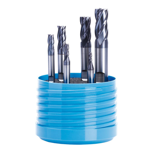 Solid carbide set - 4 flutes short 3 / 4 / 6 / 8 / 10 / 12 mm