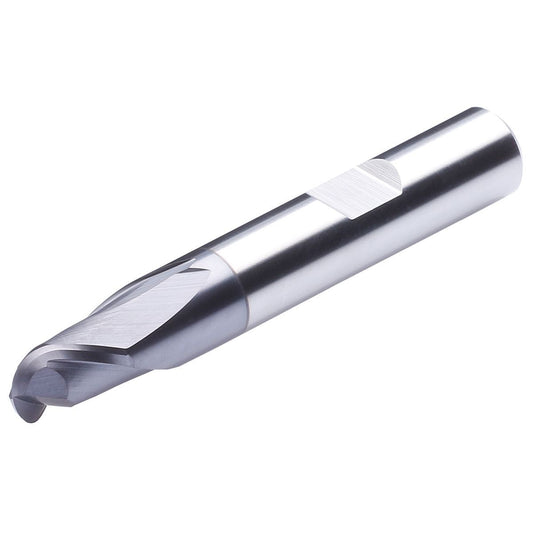 Solid carbide ball nose end mill 2 flutes short 3m R1,5 - 6 AlTiCrN coating