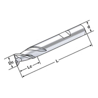 Alu UMG solid carbide end mill 8mm 8,0mm - 8,0mm 2 flutes