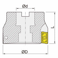 Angular milling cutter 90° 125mm - 40mm APKT 1604 / APHX 1604