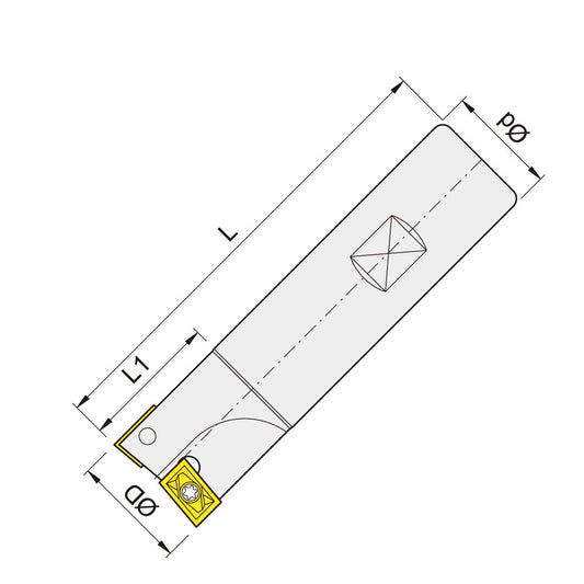 End mill cutter 75° 25mm - 20mm Shank after DIN 1835B