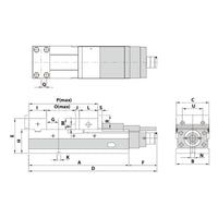 Precision vice AVQ-125G/HV mechanical with mechanical booster