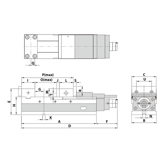 Precision vice AVQ-125G/HV mechanical with mechanical booster