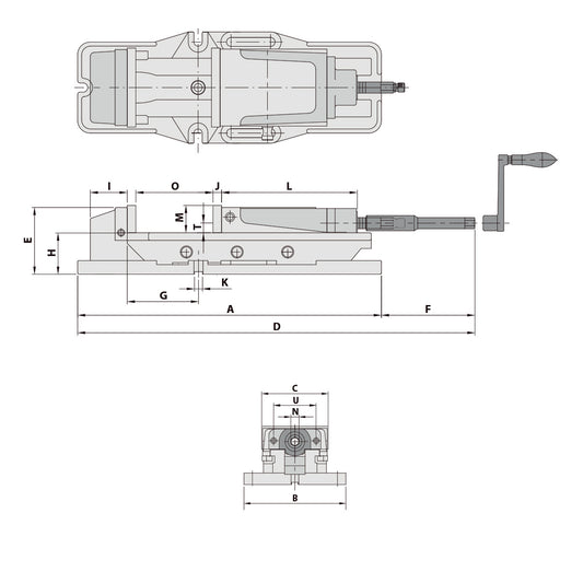Precision vice MP-50A mechanical with mechanical booster