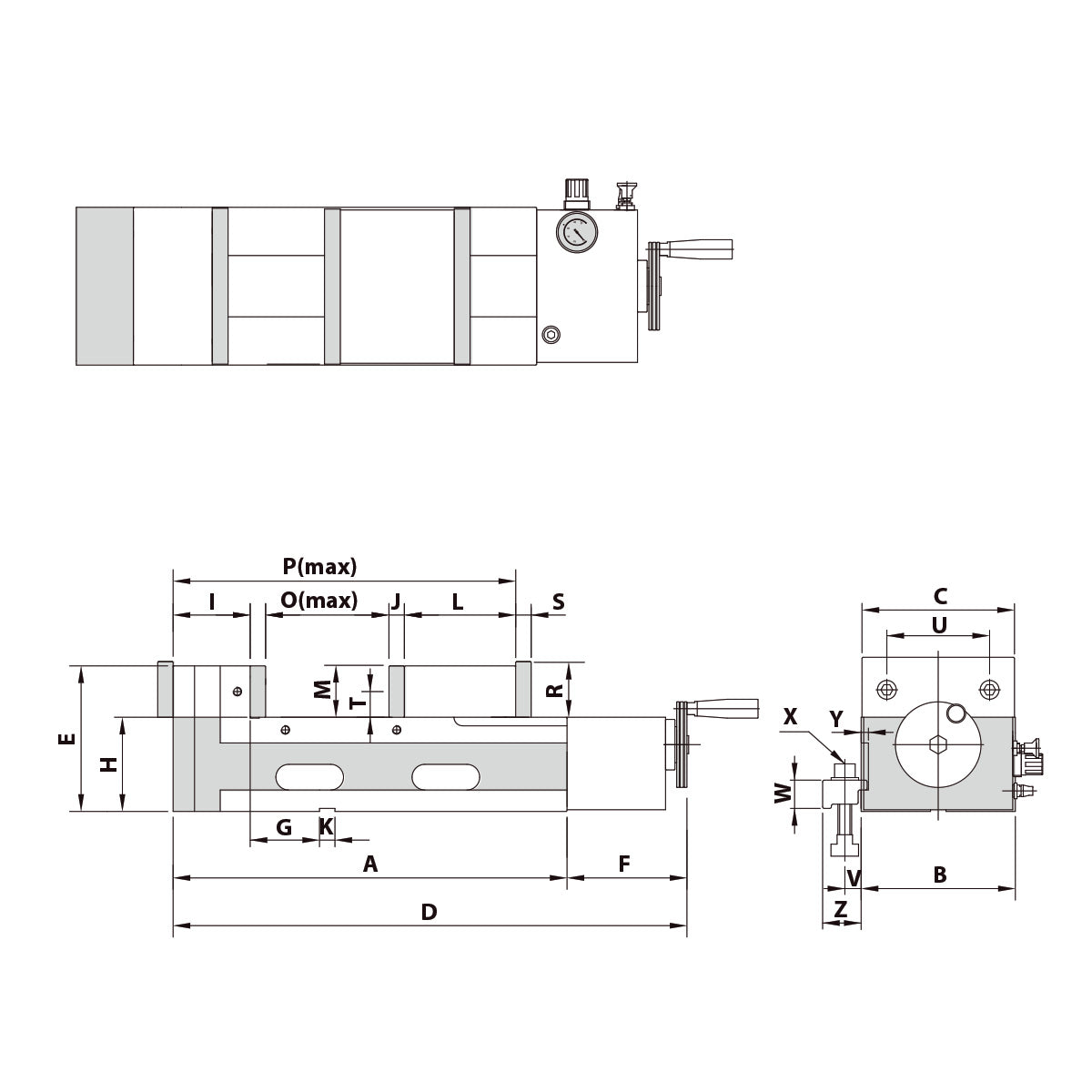 Precision vice AMP-150G/HV pneumatic hydraulic