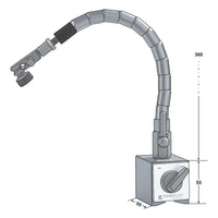Magnetic base with flexible arm | 360mm | Magnetic power 80kg | Ø8mm