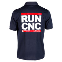 Business-Poloshirt Navy RUN-CNC print