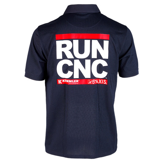 Business-Poloshirt Navy RUN-CNC print