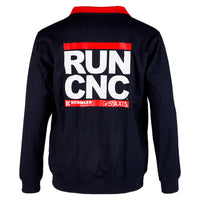 Sweatshirt with collar and zip navy "L" RUN-CNC print