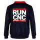 Sweatshirt with collar and zip navy "L" RUN-CNC print