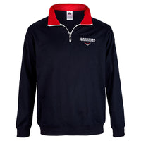 Sweatshirt with collar and zip navy "M" RUN-CNC print
