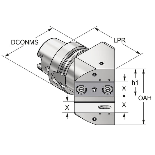 Multi-turning toolholders 45° HSK 63-20-93 ISO 12164-3  HSK-T